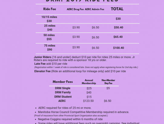 2019 Ride Fees